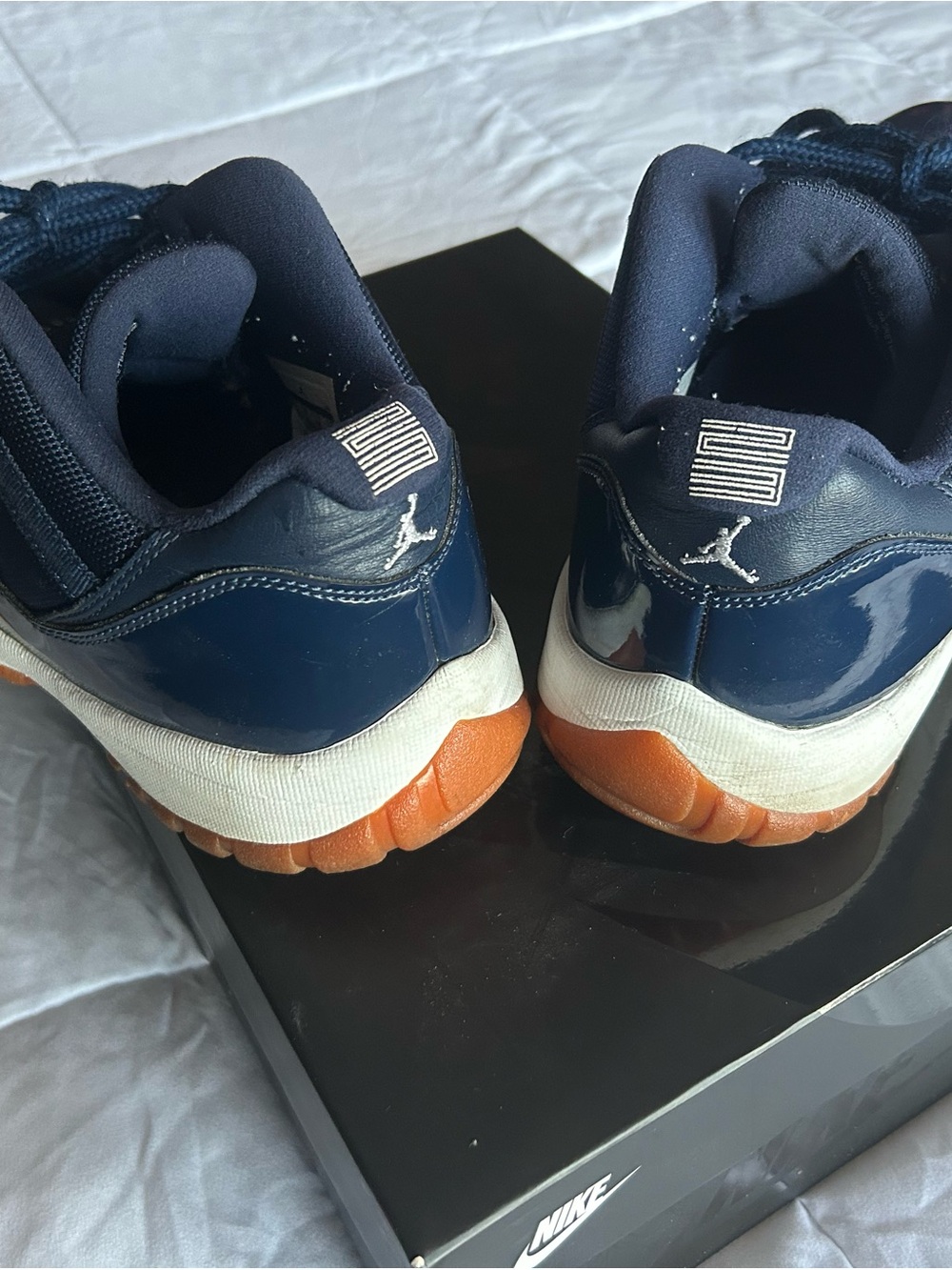 Jordan Navy Blue and Gum-Soled Low-Top Sneakers - Picture 4 of 13